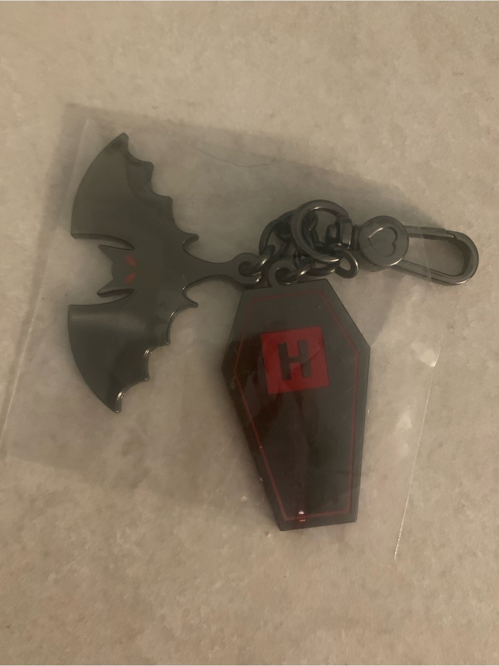 Harvey’s Seatbelt Vamp coffin bat charm NIP